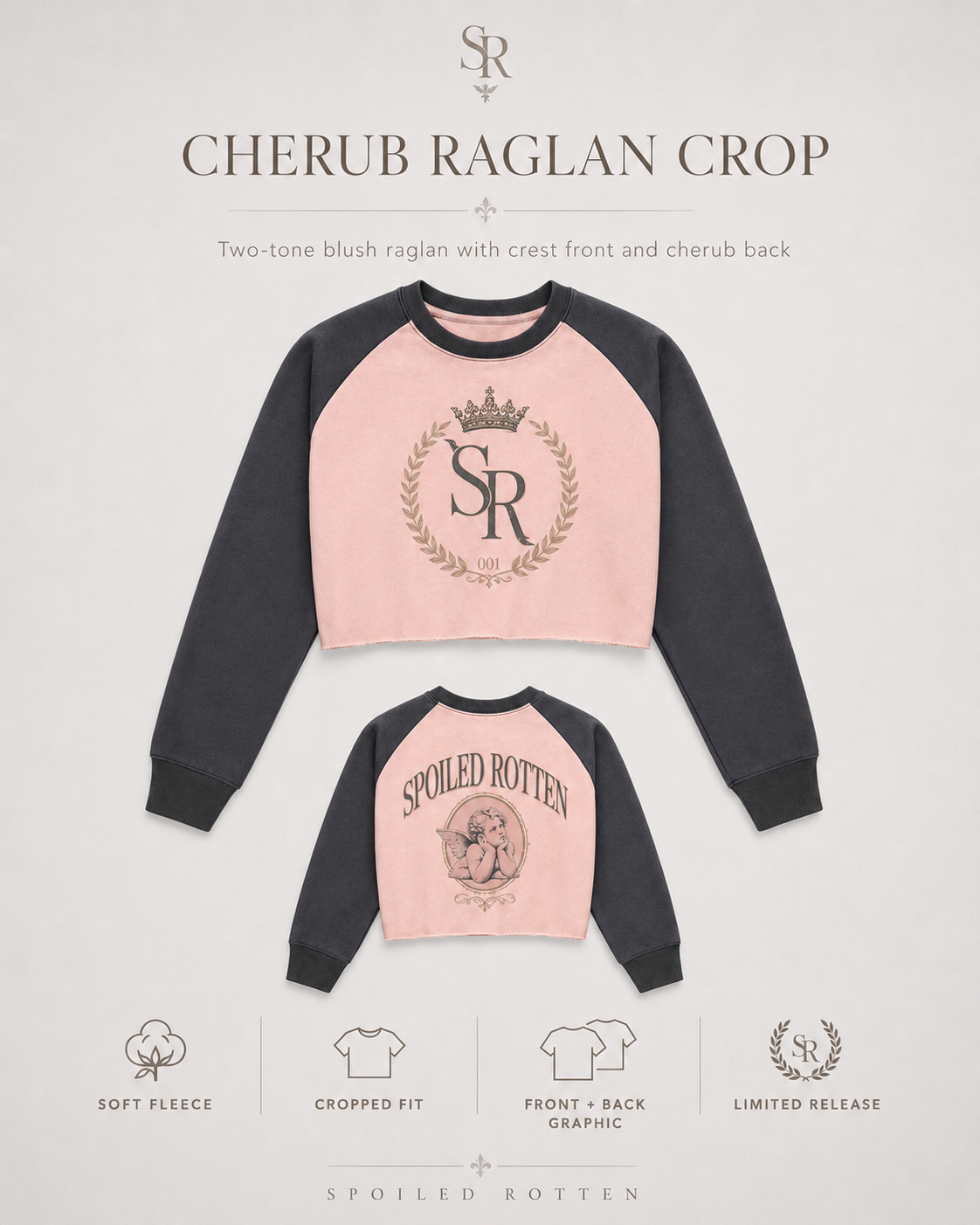 Cherub Raglan Crop Sweatshirt