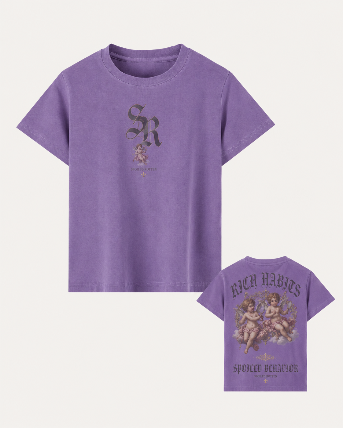 Rich Habits Spoiled Behavior Purple Tee