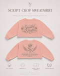 Vintage Pink Script Crop Sweatshirt