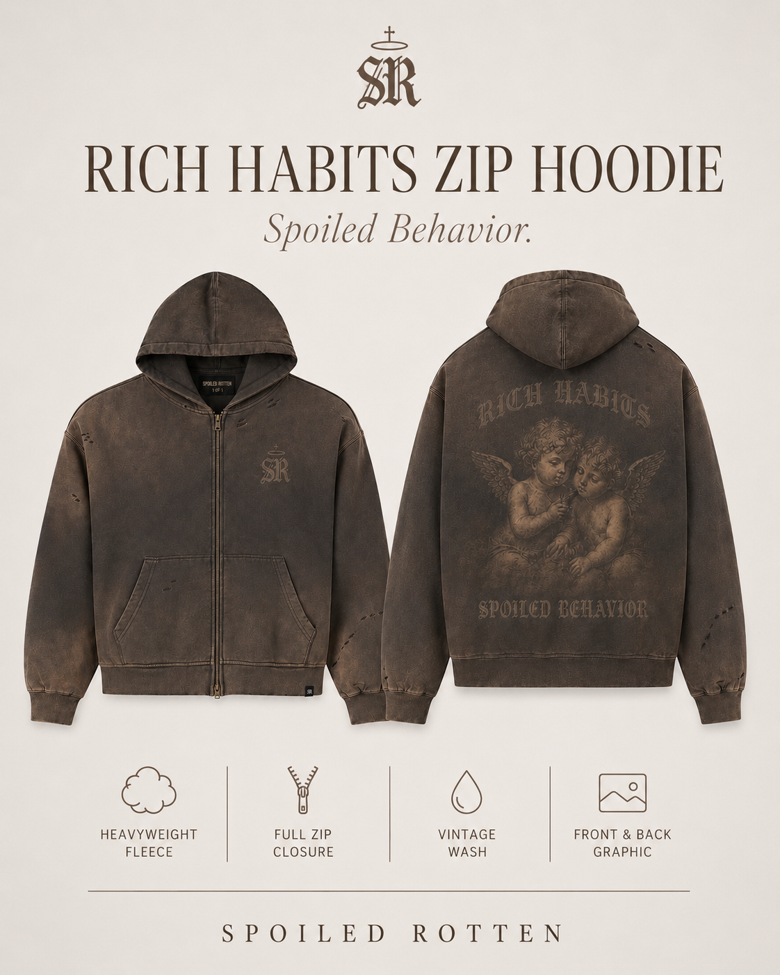 Rich Habits Zip Hoodie